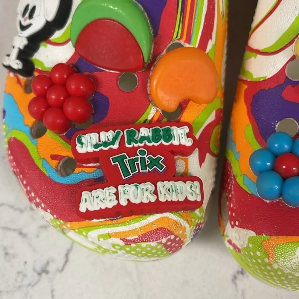 Crocs x Trix Cereal Collab Kids Size 11 Fruity Classic Clog